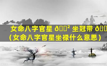 女命八字官星 🌲 坐冠带 🐝 （女命八字官星坐禄什么意思）